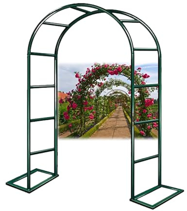 Justerbar vit metall Pera Arbor – 140 x 240 cm trädgårdsspaljé för klätterväxter utomhusdekor och bröllopsskåp – robust stöd för möhippa och evenemang