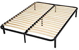SEDAC Sommier a lattes + pieds acier CONFORKIT 140 x 190 cm - Noir