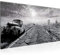 Runa Art Wandbild Auto Route 66 1 Teilig 100 x 40 cm Modern Bild auf Vlies Leinwand USA Wohnzimmer Schwarz Weiss 600312c