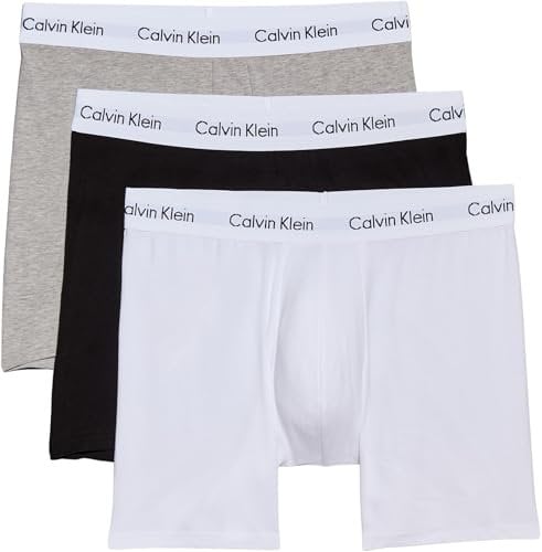 Calvin Klein Boxer Brief 3pk 000nb1770a, Boxer Uomo, Multicolour (Black White Grey Heather), XL (Pacco da 3)