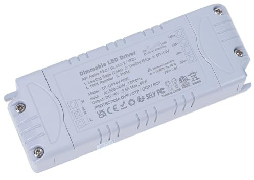 YAYZA! Trasformatore LED 24V 60W IP44 TRIAC Dimmerabile LED Driver, Alimentatore 2500mA Micro, Convertitore Elettronico LED AC 240V a CC 24V, Per MR11 G4 MR16 GU5.3 Lampada Ring e Lampadine a LED