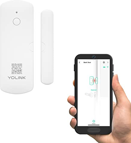 YoLink Door Sensor, 1/4 Mile World's Longest Range Smart Home Wireless Window Door Sensor, Smart Sensor with Remote Monitor App Notifications Open Reminder - YoLink Hub Required