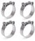 Alpha Rider 4 PCS Exhaust Pipe Clamp,60mm-63mmStainless Steel T-Bolt Hose Clamps,Heavy Duty Adjustable Exhaust Super Calipers for Construction, Truck, Marine and Motorcycle Exhaust