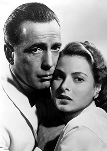 Casablanca Ingrid Bogart Hugging Black and White Old Classic Film Movie Star Poster Famous Romantic Picture Bedroom Artwork Print Nightclub Photo Wall Decoration Reprint, Semigloss Fotopapier, A4 210