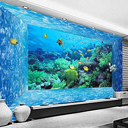 Fototapete Vlies Wand Tapete Blaues Aquarium 150X100cm Vlies Wand Tapete Wohnzimmer Schlafzimmer Büro Flur Dekoration Wandbilder Moderne Wanddeko