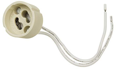 Maclean MCE428 GU10 Keramiksockel Keramikfassung Fassung Sockel aus Keramik für Halogen und LED 14cm Kabel 250 Volt, 2A (1 Stück)