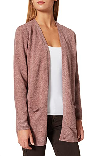 ONLY Damen Onllesly L/S Open Cardigan KNT Noos Strickjacke 15174274,Rose Browndetail:w. Melange,L
