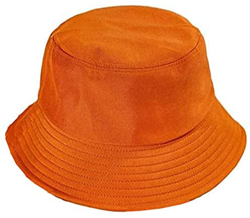 B-HOT 2Pcs Bobs Été pour Adulte Enfant Chapeau de Pêche Soleil Pliable Plage Camping Randonnée Orange