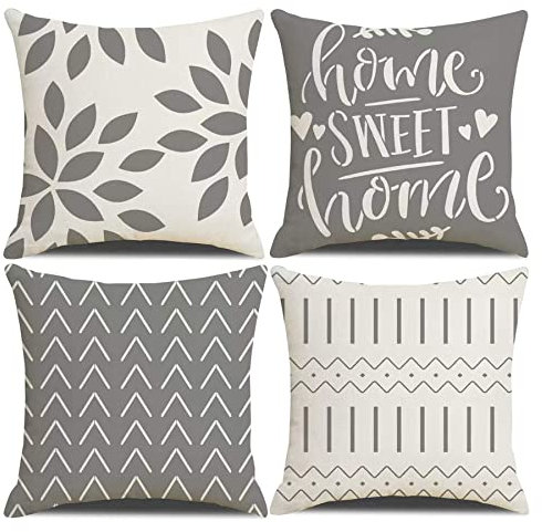 Homefeelzydys Kissenbezüge,Moderne Geometrie dekorative Baumwoll-Leinen-Kissenbezüge mit unsichtbarem Reißverschluss 40 x 40 cm Kissenbezug, 4er-Set für Wohnzimmerstuhl Sofa