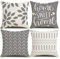 Homefeelzydys Fundas de Cojín 40 x 40 cm, Juego de 4 Fundas de Cojín Cuadradas Gris Paquete de 4 para Patio al Aire Libre, Jardín, Sala de Estar, Sofá, Decoración de Casa de Campo
