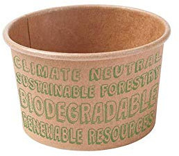 BIOZOYG Vasos para helado 50 unidades I Vasos de cartón kraft marrón I Vasos compostables sin blanquearI cuencos para To Go I tazas de cartón biodegradables 75ml