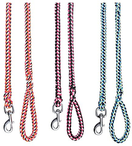 Pfiff 102933 Stricklonge, Karabiner mit Wirbel, Handschlaufe, Schwarz/Pink, 500 cm