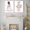 QJIAHQ Ballett Tanz Mädchen Baby Kinderzimmer Wandkunst Leinwand Poster und Drucke Rosa Cartoon Malerei Nordic Kinder Bild Zimmer Dekor 50x70cm Kein Rahmen
