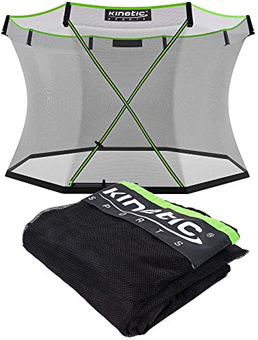 Kinetic Sports Sicherheitsnetz für Trampolin Bungee Safety Elite | Ersatznetz | Mit Reißverschluss und Sicherheitsclips | Schutznetz, Fangnetz für Gartentrampoline | UV-beständig | Ø 244/305/366 cm