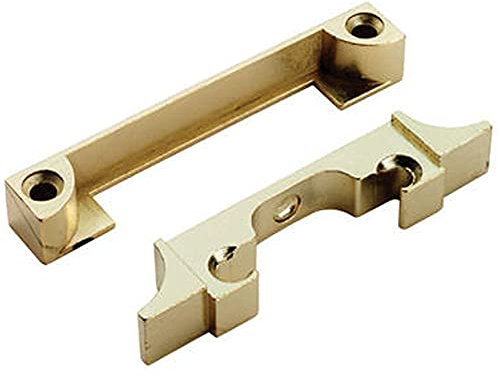 Mortice Tubular Latch Rebate Kit - for Double Doors - 13 x 22mm- Electro Brassed