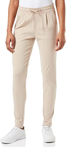 ICHI IHKATE PA2 Damen Sweathose Sweatpants Relaxhose mit Stretch Schmaler Schnitt mit Elastikbund, Größe:L, Farbe:Doeskin (151308)