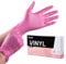 OKIAAS Gants jetables roses XS | Gants en vinyle sans latex pour la maison, la manipulation des aliments, le travail de laboratoire et plus encore | Taille S, 50 pièces/boîte