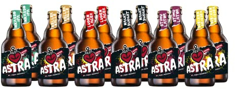 Astra St. Pauli Brauerei, 12 Knollen (0,33l) handgebrautes Bier aus dem Herzen von St. Pauli (TASTING MiX)