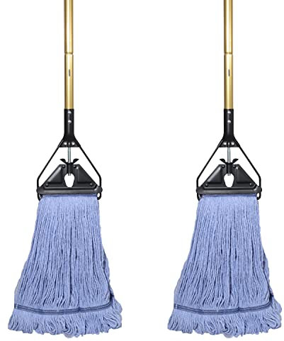 Midoneat Mopa, mopa de Cuerda de Extremo de Bucle Resistente, fregona de Grado Industrial Comercial para Limpieza de Suelos, 2 Paquetes