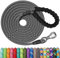 X XBEN 25M Schleppleine für Hunde, 8mm Starke Hundeleine mit Bequemen Gepolsterter Griff, Lang Trainingsleine für Kleine Mittlere und Große Hunde, Robustes Kletterseil und Karabiner, Schwarz
