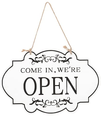 BESPORTBLE Holz Wendeschild Open Closed Schild Doppelseitiges Türschild Wandschild Holzschild Hängeschild Türhänger zum Aufhängen für Tür Veranda Café Bar Restaurant Shop Dekoration