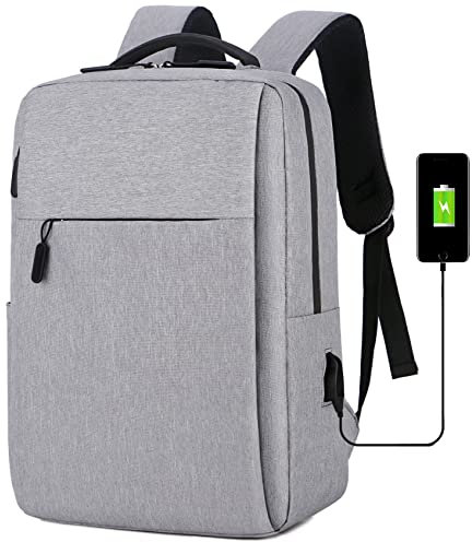 Mixroom Zaino Laptop Borsa Porta PC Portatile per Computer Custodia Notebook fino ai 15 con Scuola USB Z8 Colore Grigio