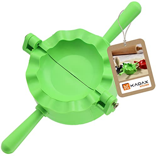 KADAX Ravioliformer, Teigtaschenformer, Pierogi-Maker, Form für Teigtaschen und Ravioli, Knödel Ausstecher, Manuelle Teigpresse, Dumpling Maker Maschine (Grün)