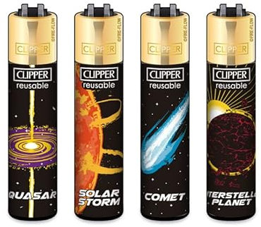 Clipper Feuerzeuge 4er Set + 1x DHOBIA Feuerzeug (Across Universe)
