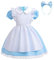 Lito Angels Alice in Wonderland Fancy Dress Up Costume Set with White Apron and Headband for Kids Girls Age 6-8 Years, Blue (Tag Number 130)