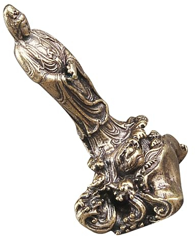 KONTONTY Retro Messing Guanyin Statue - Stilvolle Tischdekoration Für Wohnzimmer Büro Und Tempel Kuan Yin Figur Als Vintage Deko