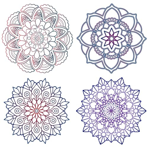 GORGECRAFT 4 Styles Mandala Fensteraufkleber Nicht Klebend Statisch Blume des Lebens Schiebetür-Aufkleber wasserdichte Frühlings-Fensterfolie Verhindert DASS Vögel Schlafzimmer Badezimmer-Aufkleber
