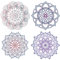 GORGECRAFT 4 Styles Mandala Fensteraufkleber Nicht Klebend Statisch Blume des Lebens Schiebetür-Aufkleber wasserdichte Frühlings-Fensterfolie Verhindert DASS Vögel Schlafzimmer Badezimmer-Aufkleber
