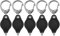 Namvo Lot de 6 mini lampe de poche LED porte-clés ultra lumineux avec mousqueton à ressort (noir)
