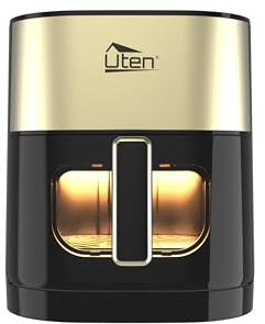 Uten Dual Blaze Air Fryer 5.5L Visual Window, Color Screen, 14 Pre Menus, Delayed Start, Stainless Oil Net, 2 Fast Heaters Independently Controllable, No Flip Food, Oil Free, Enery Save, Fast Cooking