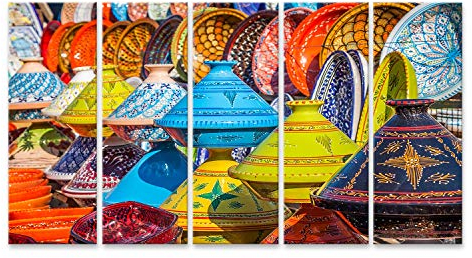 islandburner Prime Bild auf Leinwand Tajines Auf Dem Markt In Marrakesch Marokko Bilder Wandbilder Poster