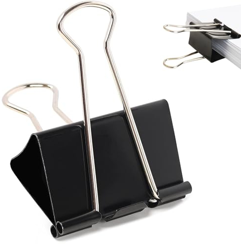 Foldback Klammern 60 Stück Foldbackklammer 32mm Metall Binder Clips für Büro Schul Brief Büroklammer Bürobedarf Schwarze Binderclips