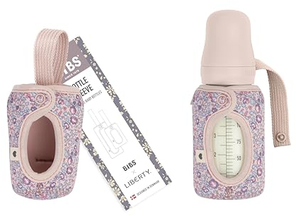 BIBS x LIBERTY Babyflaschenhülle Klein 110ml - Neopren Schutzhülle für BIBS Flaschen - Liberty Print Design, Small, Eloise Blush