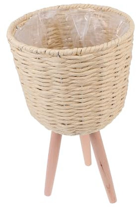 INOOMP 1Stk Pflanzgefäß Rattan Geschenke für den einzug doniczki do kwiatow do salonu Eckblumenhalter großer Aufbewahrungskorb Vase Anlage dekorativer Blumentopf Blumentopfverzierung