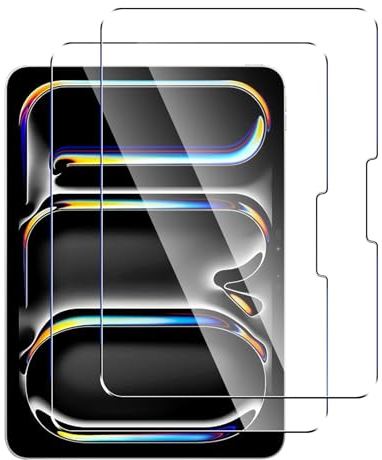 Anoowkoa Protector de Pantalla para iPad Pro 11 Pulgadas M4 (2024)/A2836/A2837/A3006,Cristal Película Protectora Antihuellas elícula protectora de vidrio templado iPad Pro 11 Pulgadas M4 (2024),2 PCS