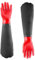 POFET 1 Pair Work Gloves Men Women Waterproof Long Gloves Rubber Household Gloves Fish Pond Gloves Extra Long Sleeves, Full Arm, Black Red