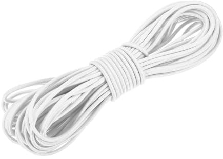 DMiotech 3mm Schockkordel 15 M Weiße Bungee Leine Zeltstangen Schockkordel Runde Elastische Kayak Seil Dehnungsschnur Marine Grade Schweres Polyester Für DIY Projekte Zurrgurte