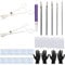 ZQuintuplian 40PCS Piercing Kit, Tongue Nose Belly Button Body Clamp Gloves Needles Tool Kit Nose Piercing Needles 12G 13G 14G 16G 18G Piercing Tool Kit with 2pcs Different Clamps and Marker Pen