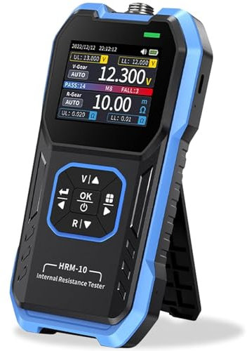 Jadeshay Autobatterie Tester, HRM-10 100V 200Ω Batterie Messgerät Digitaler Autobatterieanalysator mit Buntem LCD für Lithium Blei Säure Kohlenstoff Auto