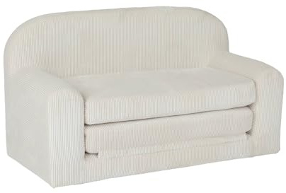 Alice's Garden sweeek - Kinder-Schlafsofa mit Cordbezug, cremefarben, L 90 x T 43 x H 51,5 cm - Cleo