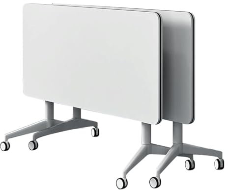 LIUWOPA Weißer, klappbarer Konferenztisch mit feststellbaren Rollen, tragbarer Büro-Besprechungstisch für Schulungen im Klassenzimmer