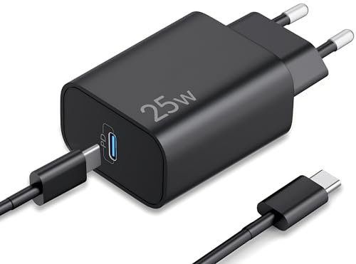 25W USB C Caricatore per Samsung Galaxy S25 S24 S23 S22 S21 Ultra FE 5G S20, A55 A54 A53 A35 A25 A16 A15, Note 20 10, Tab A9 S8 S9, Accessori Charger Tipo C Caricabatterie Rapido con 2M Type C Cavo