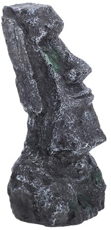 DECHOUS Aquarium Moai Kopf Skulptur Realistische Deko Für Fischbecken Antike Römische Statue Robustes Harz Für Aquarien Landschaftsgestaltung