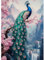 DOMROM Pfau Diamond Painting, Blumen Diamond Painting Erwachsene Kinder Wasserfall Diamond Painting Set, Landschaft Diamant Malerei Kit Diamond Art Erwachsene für Home Wand Dekor 30x40cm
