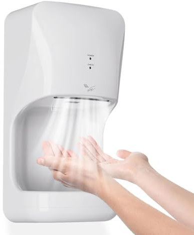 Automatic Hands Dryer with Drip Tray, 1400W Wall Mounted High Speed Drying Machine 7S Quick Dry Hands for Restrooms in Restaurants/Office Buildings,White