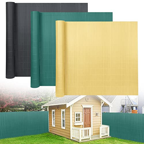 NAIZY Tapis brise-vue en PVC - 200 x 500 cm - Double renforcement - Avec serre-câbles - Protection contre le vent - Pour balcon, terrasse, jardin, bambou